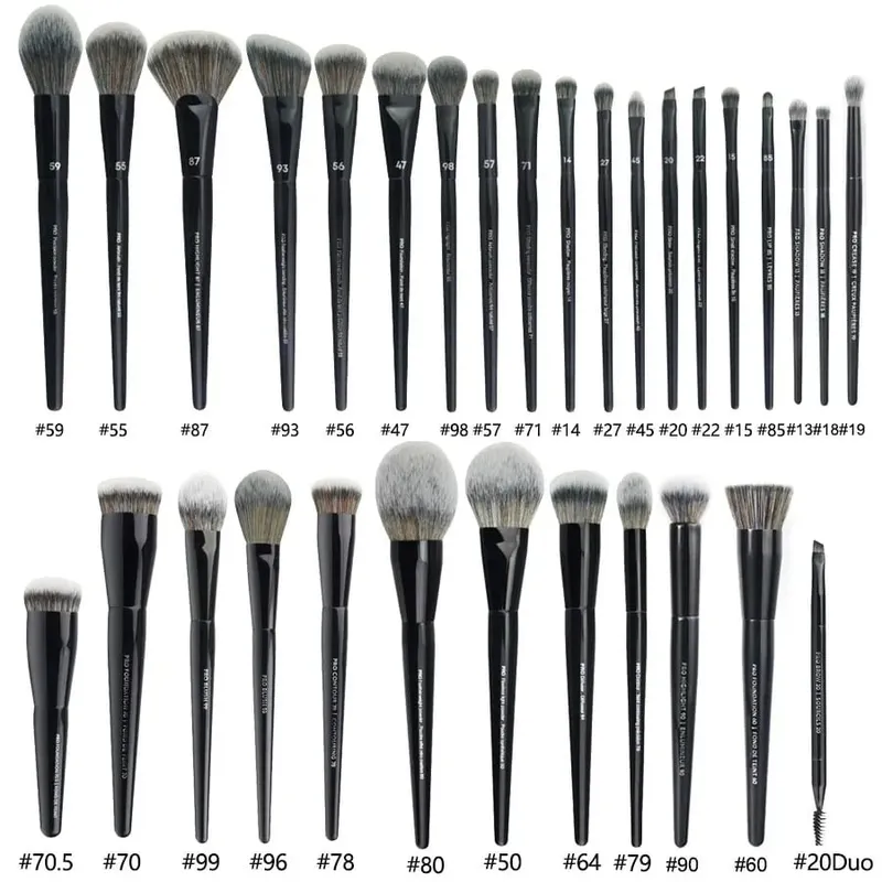 5/16/26 pçs/set pincéis de maquiagem em pó preto ângulo escultura fundação rosto ferramentas cosméticas essenciais sombra olho compõem escova