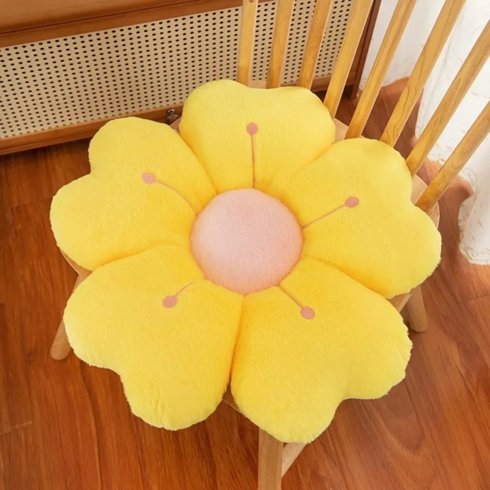 Almofada macia em forma de flor, almofada de chão confortável, decoração de sofá, colchão fofo, cadeira, presente