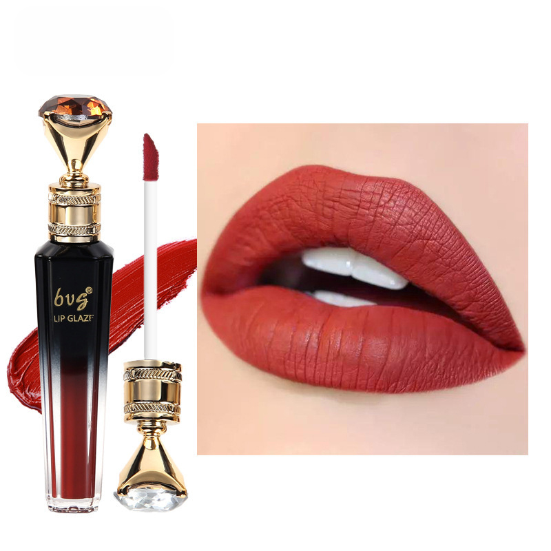 Brilho labial durável, hidratante, à prova d'água, não desbota, copo antiaderente, cor durável, veludo fosco, cosméticos para mulheres