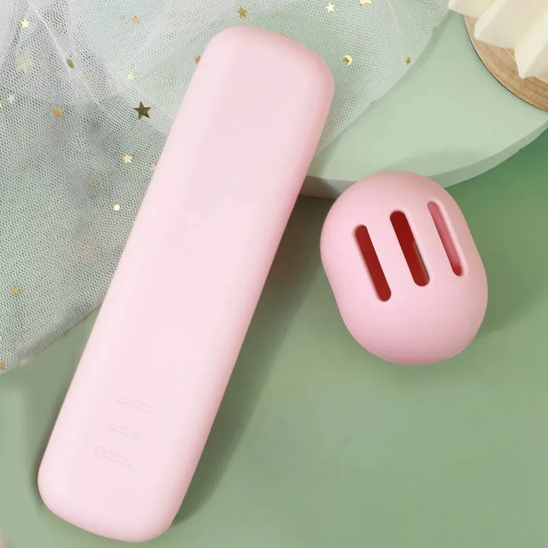 Suporte de pincel de maquiagem de viagem, 2 peças, silicone, bolsa de pincéis cosméticos, estojo de esponja de maquiagem, portátil, à prova d'água, ferramentas de maquiagem para mulheres