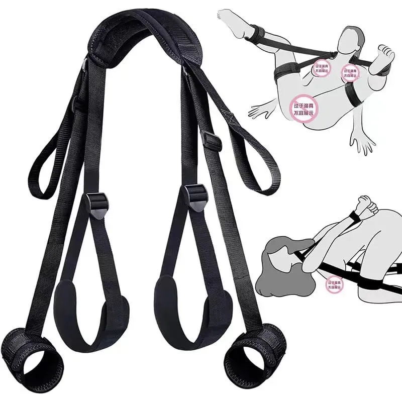 Restrição erótica ligação sexo forçado dividir perna cintas pescoço pulso bdsm bondage conjunto brinquedos sexuais para mulher casais produto sem vibrador