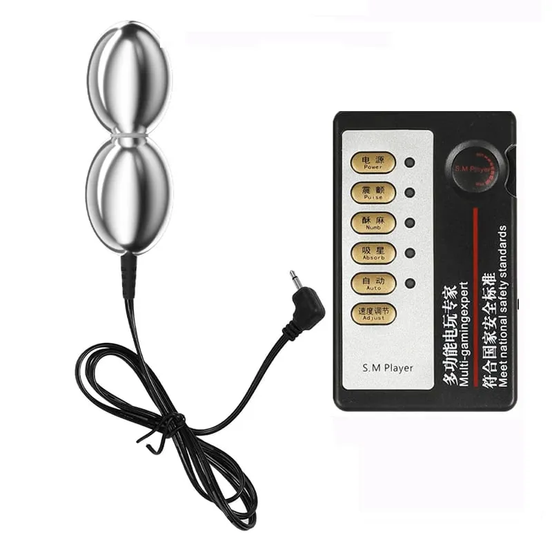 SM 電擊雙球肛門肛塞前列腺按摩器電刺激性玩具男同性戀女陰道刺激屁股擴張器