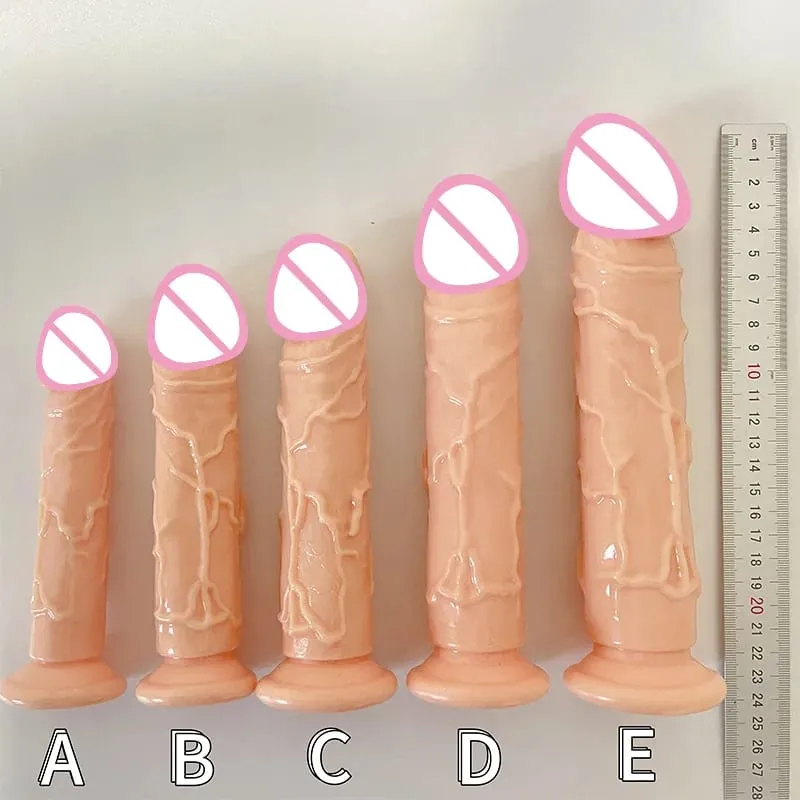 Barato realista 5 tamanhos butt plug vibrador homem mulher pênis ventosa sexo anal brinquedos gay ventosa pau grande masturbadores vaginais