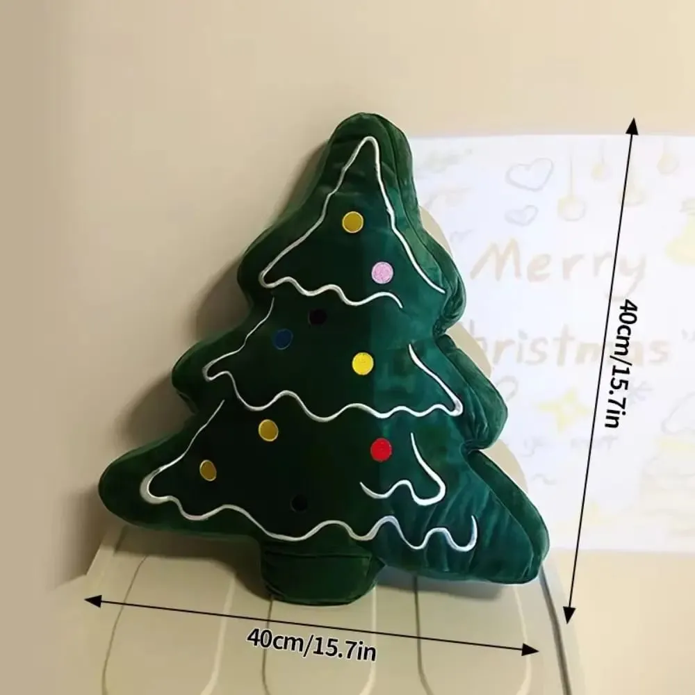 Almofada macia do sofá da árvore de natal confortável em forma de 3d árvore de natal dos desenhos animados boneca ornamentos feliz natal almofadas