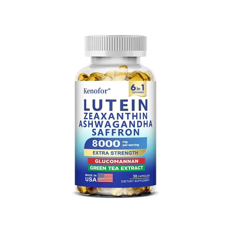 Suplementos de luteína e zeaxantina 8.000 mg por porção | Vitaminas essenciais para os olhos e suplemento dietético para saúde da visão NÃO OGM