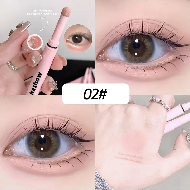 Caneta delineadora de seda em formato de meia lua, cabeça dupla para dormir, bicho da seda, diamante, glitter, fosco, aegyosal, creme iluminador para os olhos