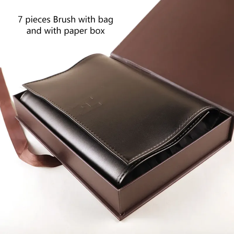7 pçs/set Ampulheta pincéis de Maquiagem Pó Fundação Blush Sombra Vinco Pincel de Maquiagem Corretivo com saco de cosméticos caixa de Presente — image 7