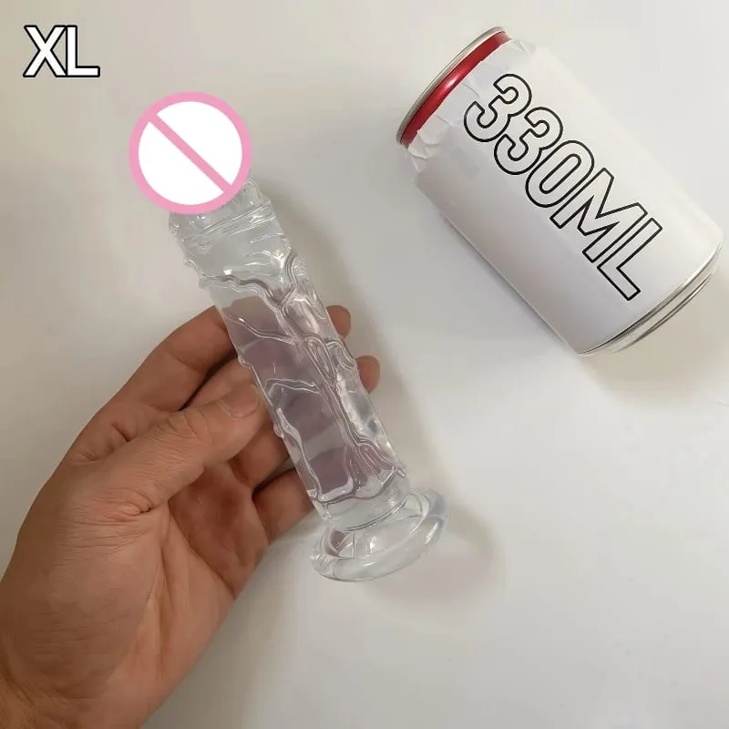Mulher realista anal butt plug transparente vibrador ventosa pau grande masturbadores macios g ponto pênis grande produto sexual adulto 18 +
