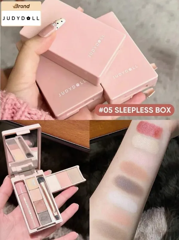 Judydoll paleta de sobrancelha tudo-em-um, portátil, multifuncional, sombra, blush, conjunto de maquiagem para viagens, contorno de blush