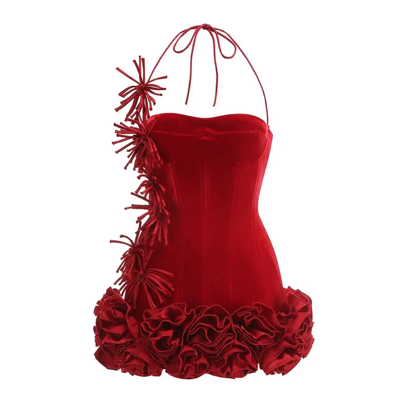 VC Chic Halter Estilo Sem Mangas Espartilho Mini Vestido com Enfeites Exclusivos para uma Noite Especial Vestido de Noite — image 11