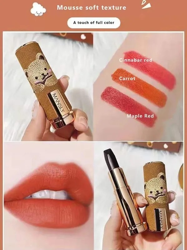 3 in1 Velvet Lipstick Set Matte Soft Mist Lipstick Makeup Non-stick Cup Lipstick Non-fading Lips Waterproof Make Up Lipstick