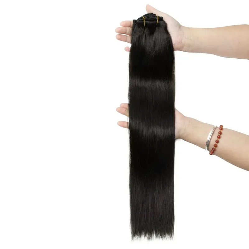 Feminino leve clipe em extensões 7 pçs conjunto invisível fita do plutônio trama injetado plutônio natural cabelo humano 12-24 polegada adicionando comprimento uso — image 6