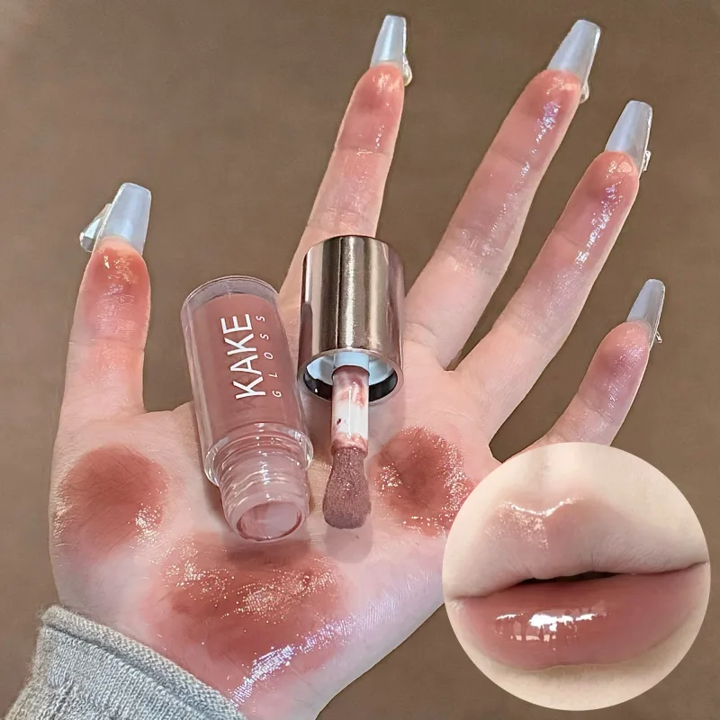 Batom líquido espelhado, hidratante, gelatina marrom, luz labial, brilho labial sexy, longa duração, nude, maquiagem, cosméticos