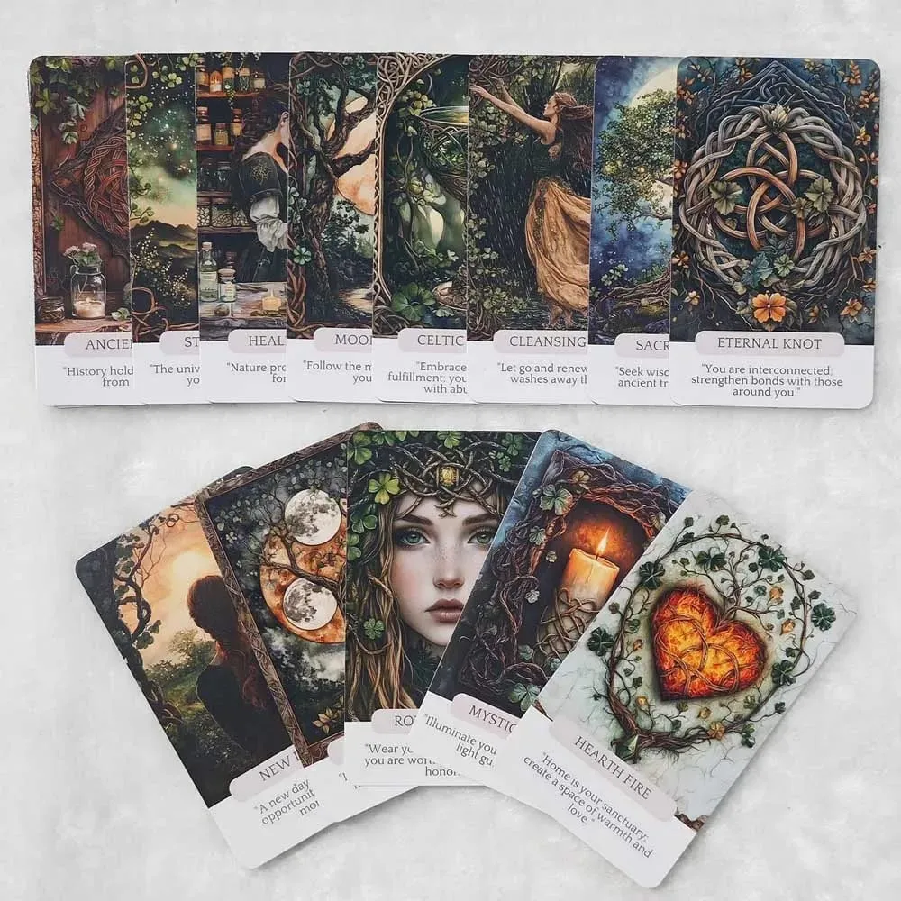 50 peças 13x8cm cartas mágicas celtas oracle criam seu baralho mágico para jogos de cartas de prática espiritual