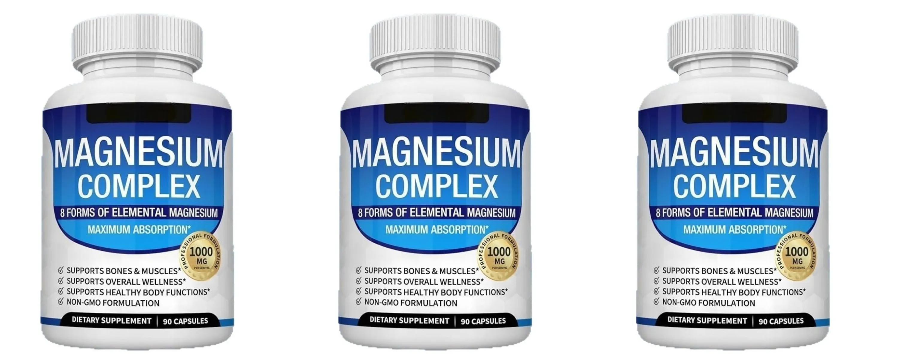 Cápsulas de complexo de magnésio com 8 formas de suplemento mineral de magnésio para suporte ósseo e muscular e sono reparador 90 cápsulas