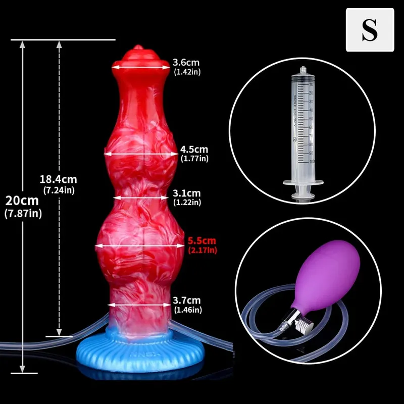 Enorme nó esguichando-dildo inflável com forte otário silicone inflat anal plug trainer iniciante brinquedos sexuais para mulheres homens