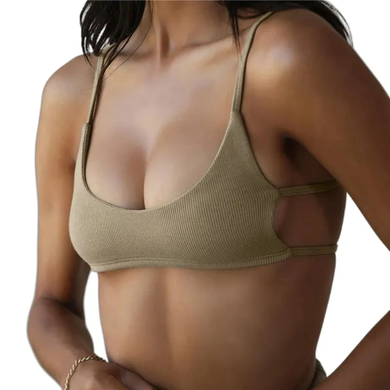 Lamuusaa y2k tops femininos roupas sexy cor sólida alça espaguete sem mangas sem costas colete com nervuras básico camisetas verão streetwear — image 6