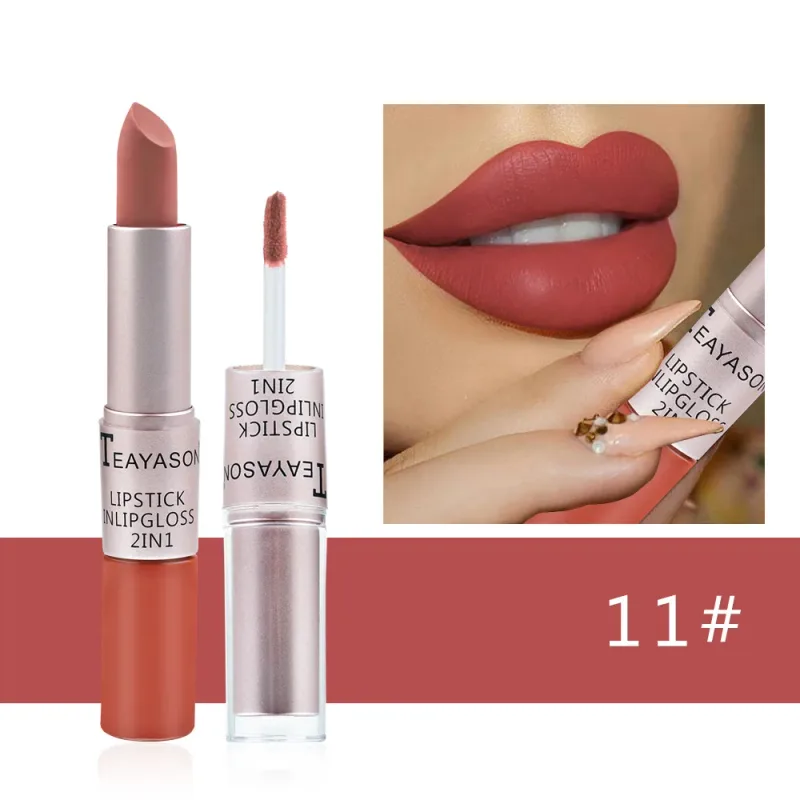 Matte Liquid Lipstick Waterproof Non Transfer Long Wear Pink Lip Gloss Tint Moisturizing Makeup for Women Ladies — image 17