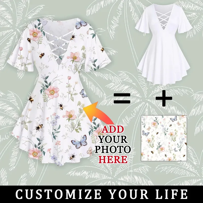 Vestido feminino de verão personalizado, adicione seu design personalizado, elástico, slim, vestidos suspensores, elegante, roupas sexy, festa, presente de aniversário — image 2