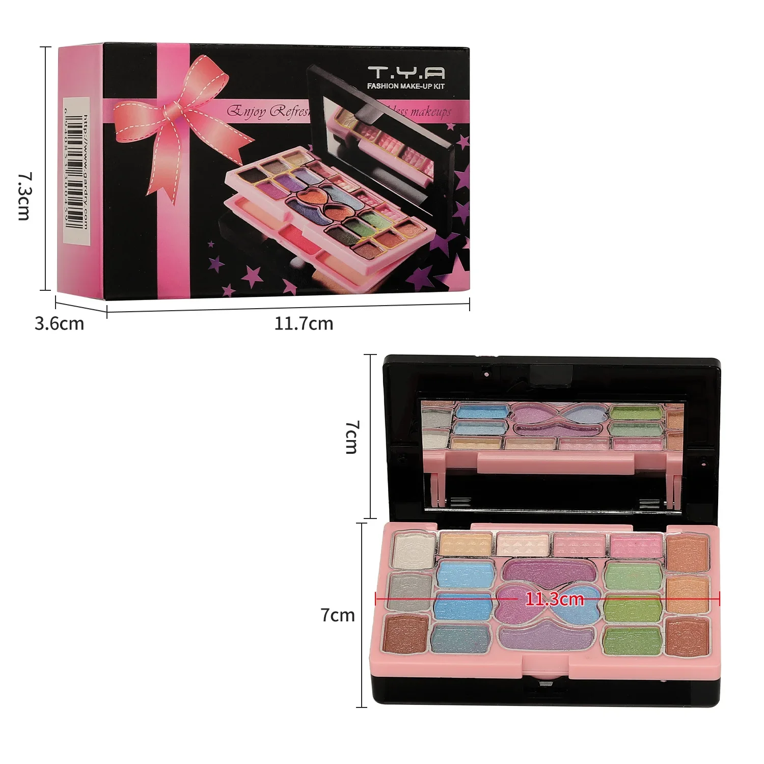 Kit de maquiagem conjunto completo caixa para menina multi-funcional 28 cores rosto pó sombra lábios compõem escova iluminador bronzer paleta