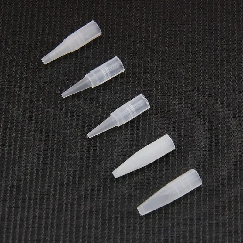 100 pçs microblading tatuagem agulha dicas bico tampas para sobrancelha lábio eyeline maquiagem permanente máquina de tatuagem