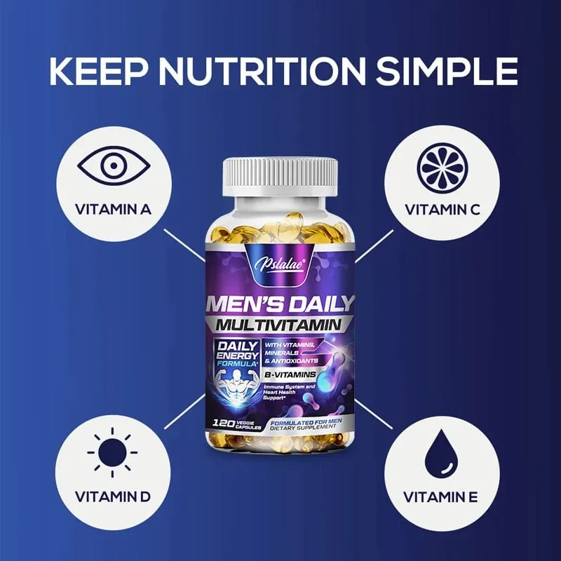 Suplemento multivitamínico masculino - fornece energia e resistência, apoia a saúde e vitalidade do coração, cérebro