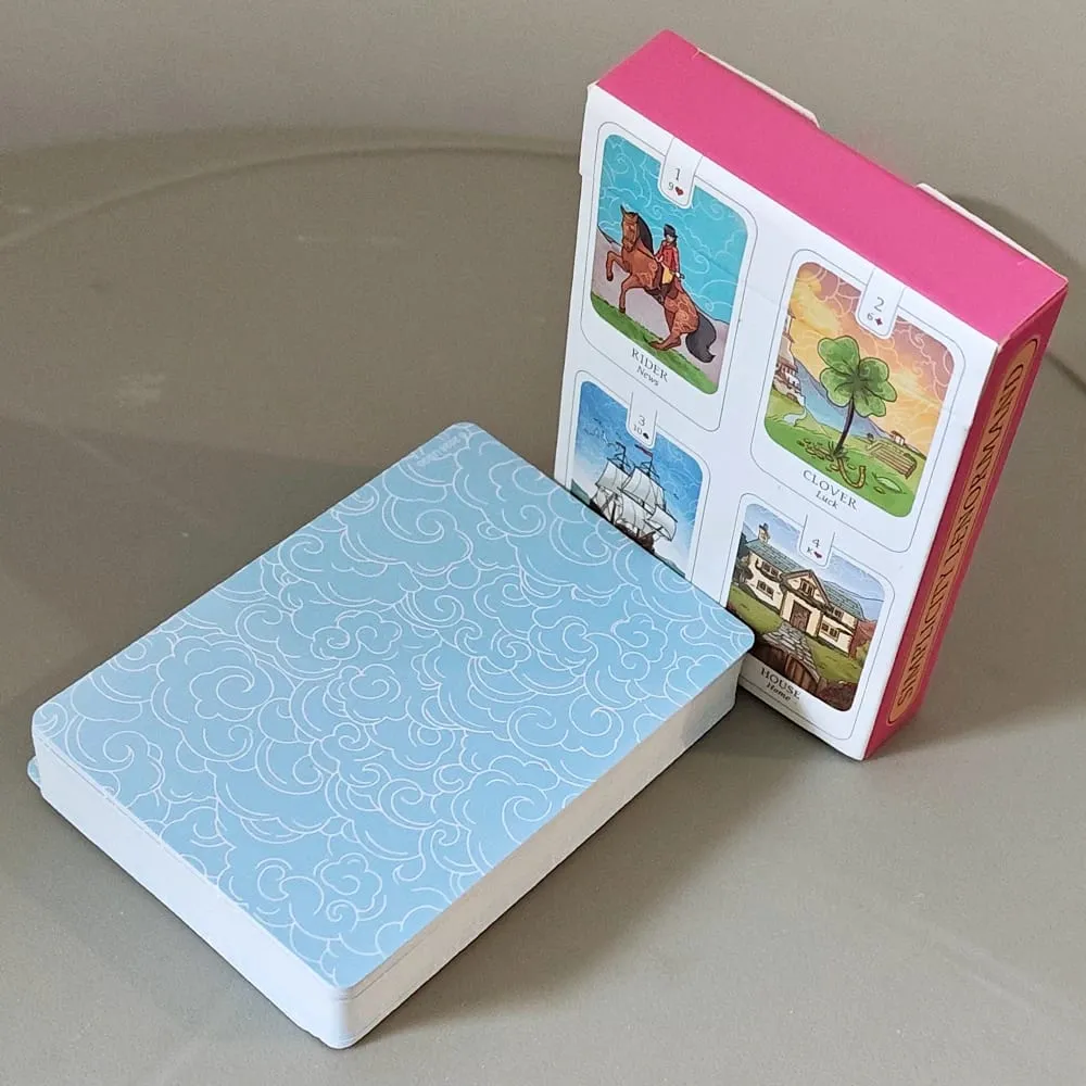 Simplicity Lenormand 甲板 41 張精美插圖卡片，具有有意義的象徵意義，帶有“是、否、也許”卡片 9*6 厘米