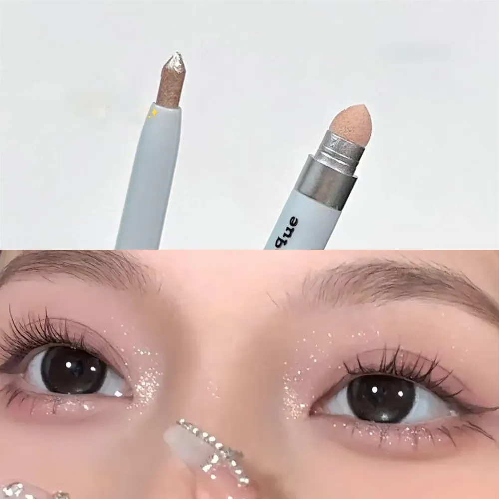 Caneta delineadora coreana 2 em 1, bicho da seda, sombreamento biônico, brilho, destaque instantâneo, efeito de olho grande, maquiagem de sombra — image 1