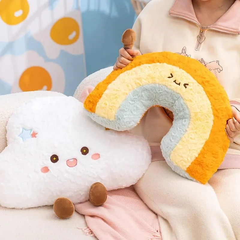 لطيف الكرتون قوس قزح سحابة وسادة Kawaii وسادة محشوة لينة ملء المنزل مكتب سيارة وسادة نوم مسند الظهر هدايا جيدة — image 3
