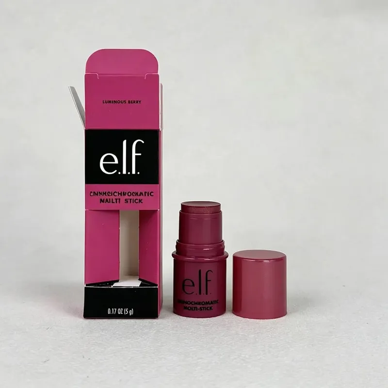 Elf bastão de blush multiuso três em um, alto brilho, contorno natural, maquiagem nude para lábios e bochechas