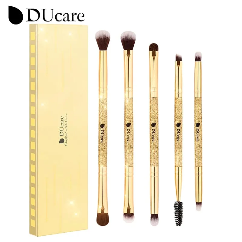 Ducare 2 pçs pincéis de maquiagem duo final escova de rosto para fundação pó buffer e contorno sombra ferramentas de maquiagem cosmética sintética
