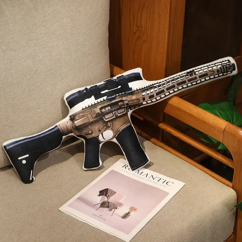 Super legal realista recheado impresso arma de fogo brinquedos de pelúcia macio engraçado lifeiliek rifle sniper rifle brinquedos adereços de jogo para meninos