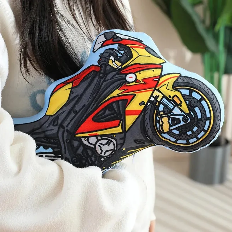 Travesseiro de pelúcia colorido para transporte público, escavadeira, tanque de moto, avião, sofá, decoração de quarto, almofada, presente masculino