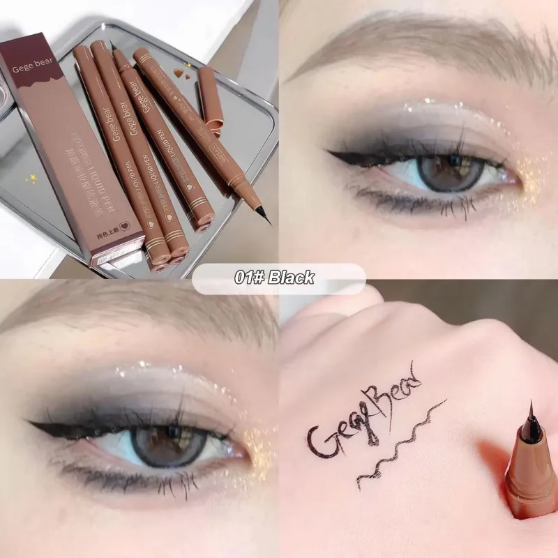 Caneta delineadora líquida Gege Bear, à prova d'água, à prova de manchas, maquiagem rápida e precisa, secagem rápida e suave, caneta para cílios inferiores