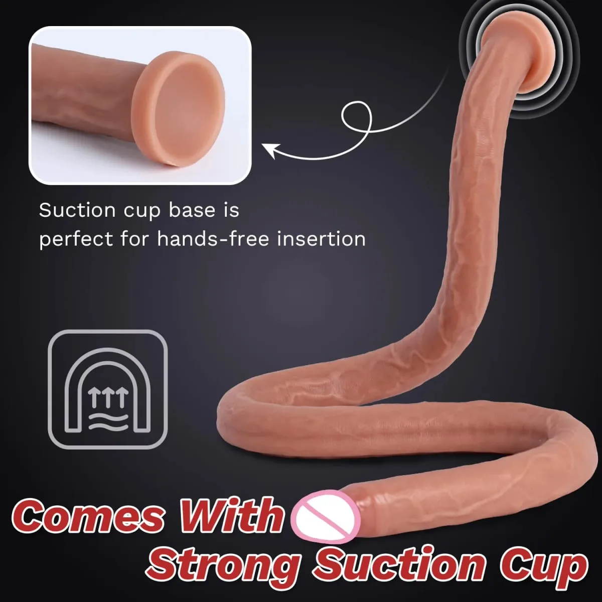 Vibrador realista extra longo, estimulação do ponto g, toque profundo, pênis, vagina, anal, pau, brinquedos sexuais adultos para mulheres, homens, plugue anal