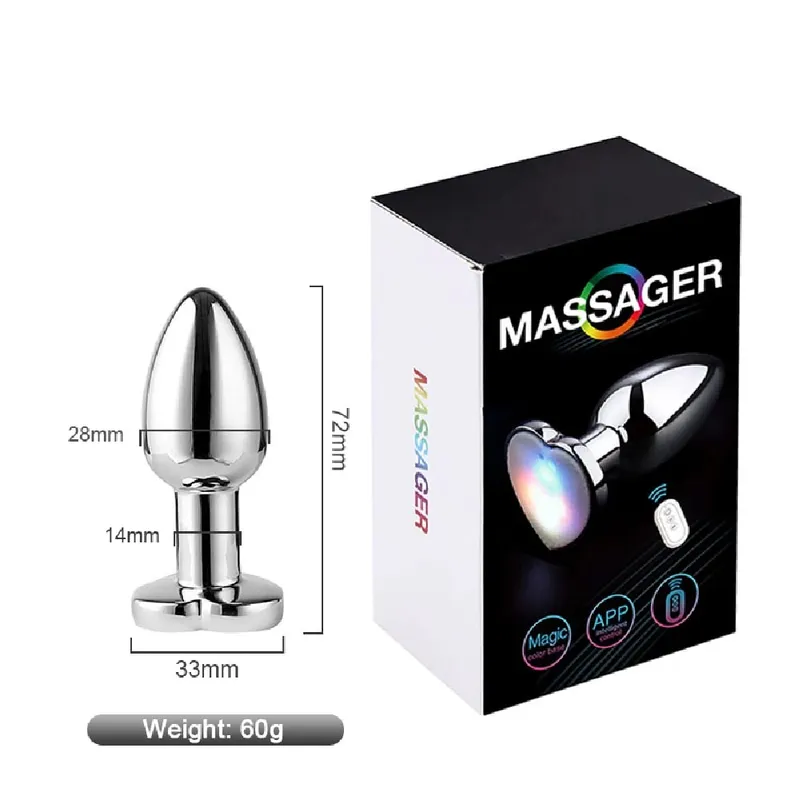 Plugue anal vibratório brilhante, luz rgb, controle por aplicativo, vibrador anal, metal brilhante, plug anal, bluetooth, vibração, brinquedos sexuais adultos