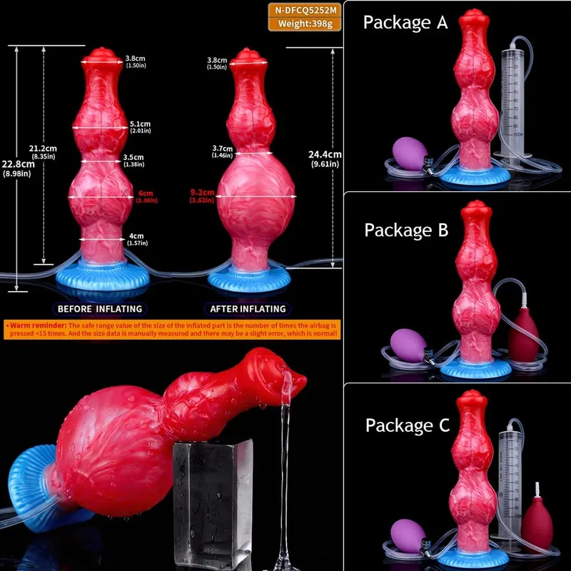 Plugue anal inflável para cavalo, plugue anal de silicone para ejaculação, pênis com nó, ponto g, treinador anal, brinquedo sexual gay, homens e mulheres