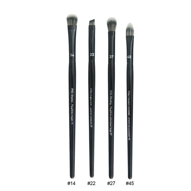 4 pçs/set Pro Preto Sombra de Olho Pincéis de Maquiagem Lip Brow Precisão Corretivo Mistura de Cabelo Sintético Mancha Destaque Make Up Brush