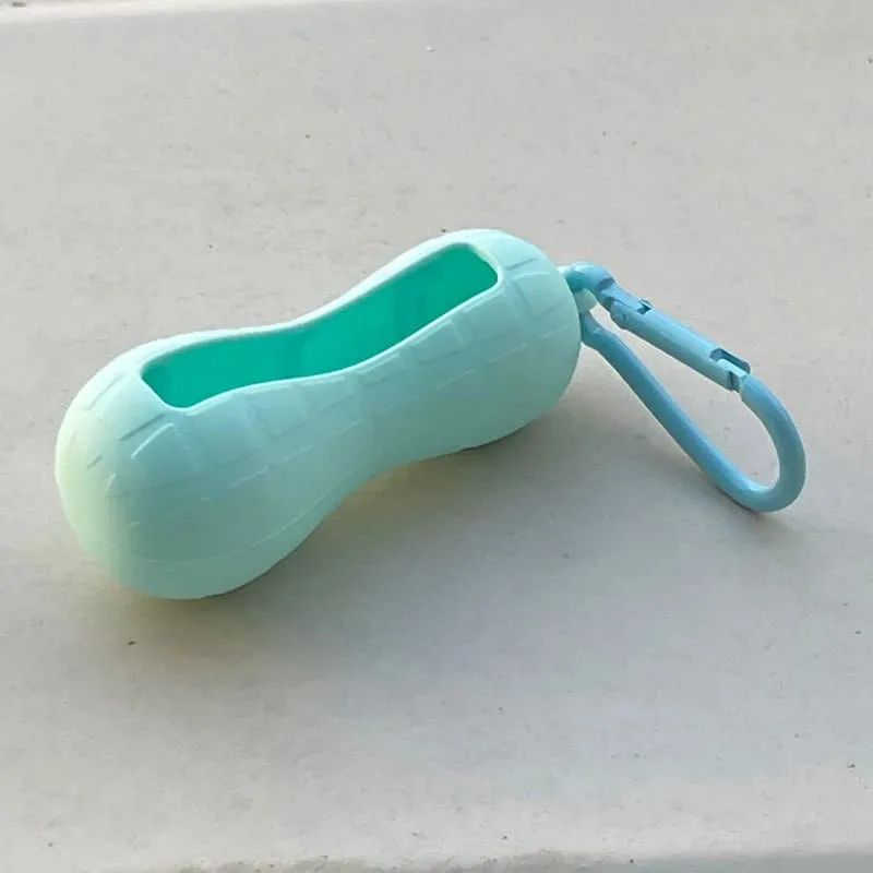 Novo arco doce forma de amendoim silicone batom capa chaveiros cor sólida saco de armazenamento batom leve titular bálsamo labial