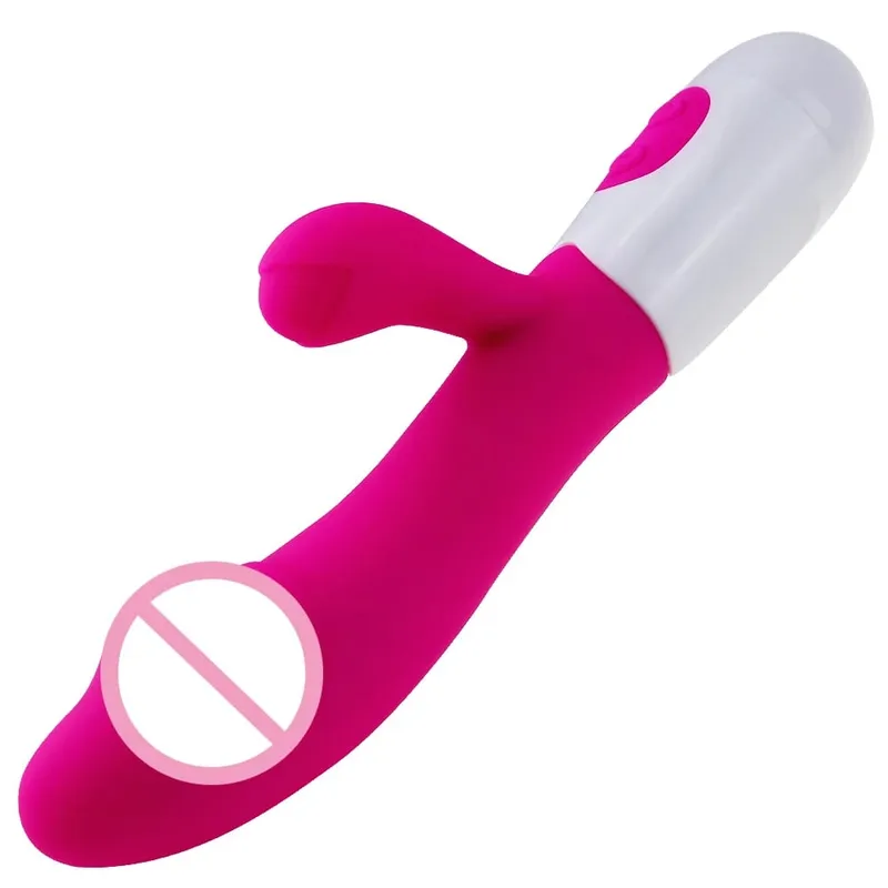 Vibrador de coelho de silicone, ponto G, vibrador duplo, massageador de clitóris, brinquedo sexual de 10 velocidades para mulheres
