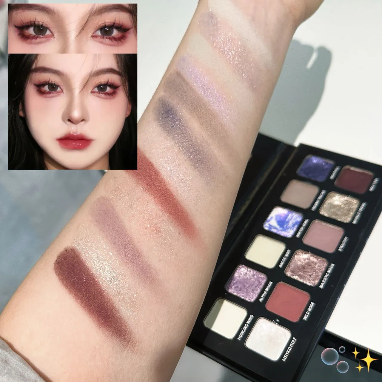 Paleta de sombras metálicas com 12 cores, pérola fosca, cintilante, azul, iluminador, brilho, maquiagem fashion — image 7