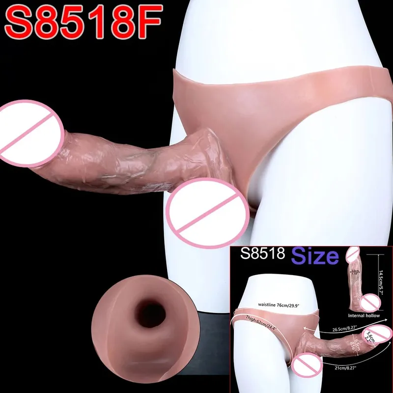 Masculino cinta-on longo oco vibrador ultra realista pênis estender manga calças насадка на член masculino galo capa brinquedos sexuais