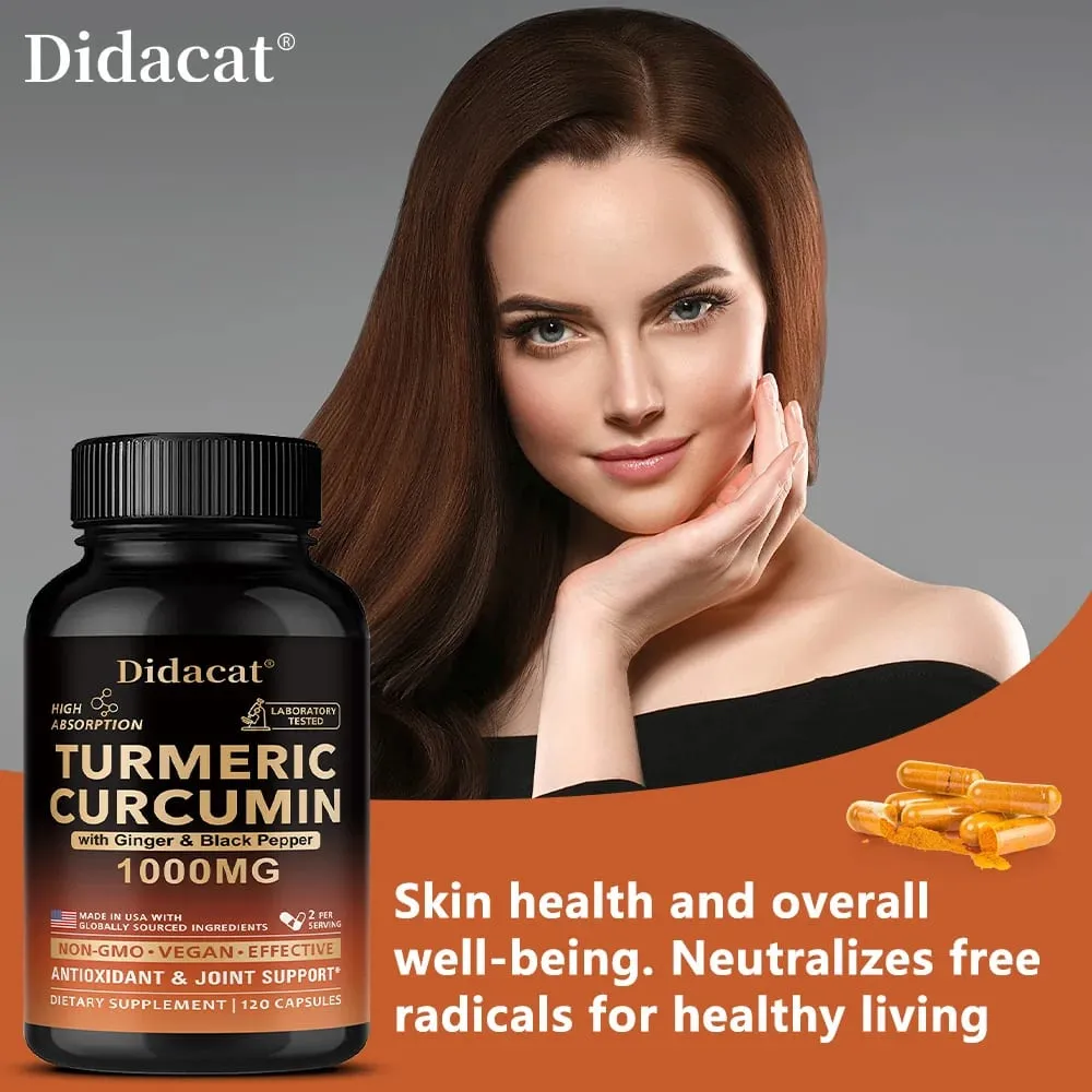 Turmeric Curcumin with Ginger & Black Pepper 1000mg High Absorption Antioxidant & Immune Support 30/60/120 Capsules — image 5