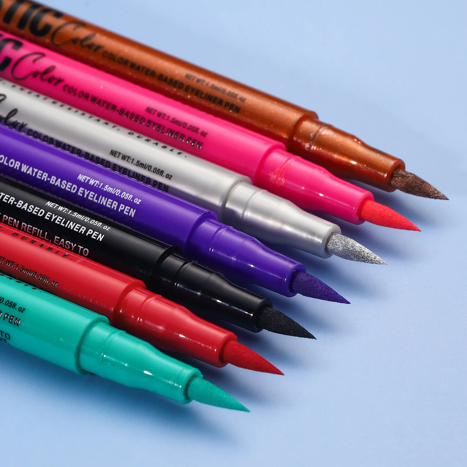 Matte Blue Black Liquid Eyeliner Pen Waterproof 12 Colors Ultra-thin Colorful Eyeliner Smooth Quick-Drying Eye Liner Pen Makeup