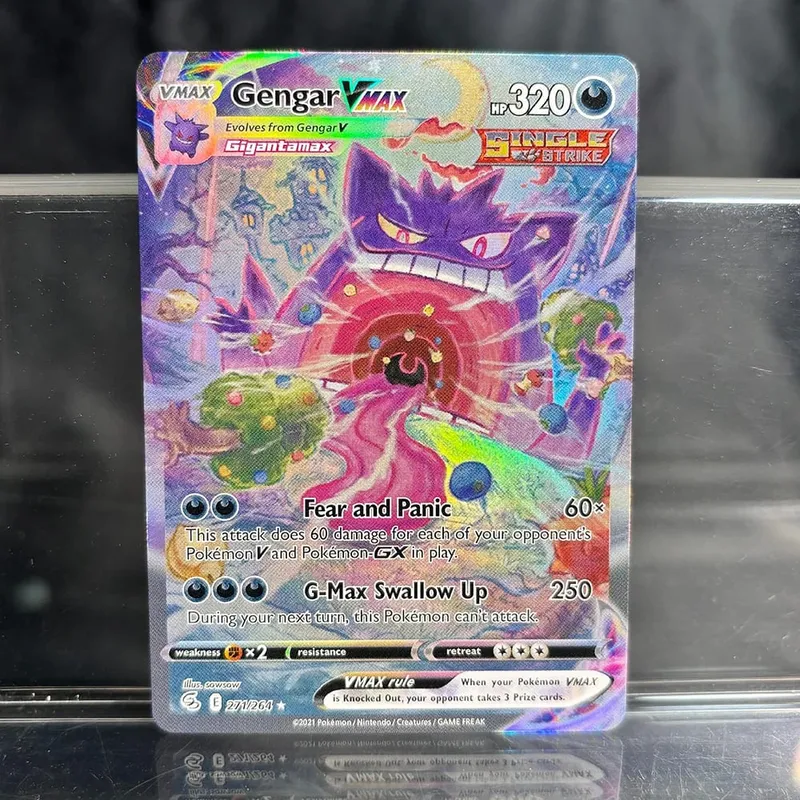 Coleção de negociação de jogos holográficos cartões proxy ptcg charizard pikachu mew ex singl pkm cartões de folha gengar vmax skyridge (sk)
