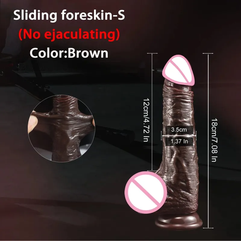 2 em 1 vibrador super realista pênis deslizante prepúcio ejaculação pau grande penetração anal masturbação feminina sexy brinquedos sexuais adultos