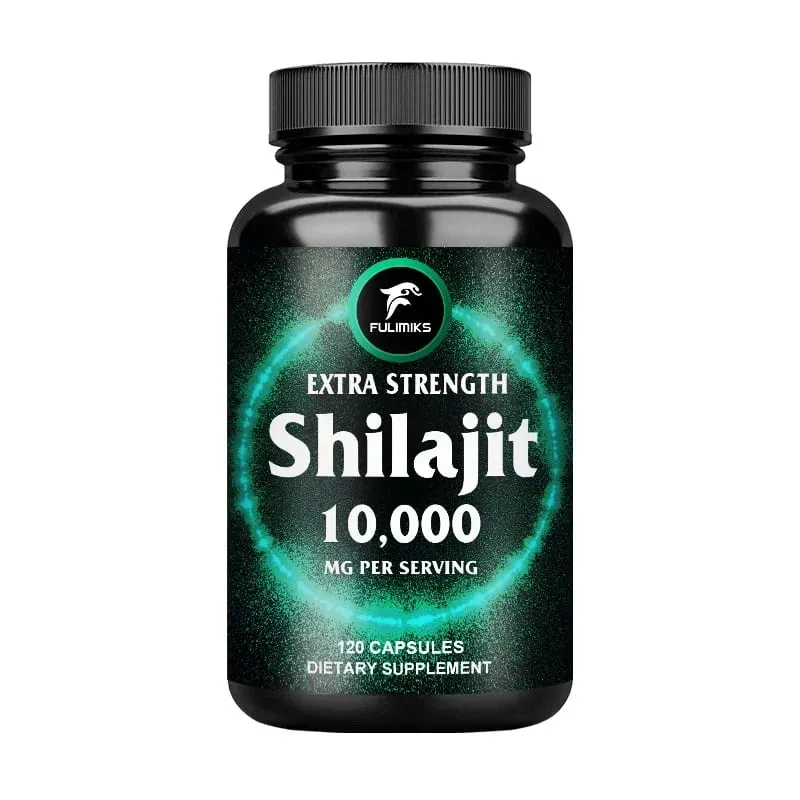 Fulimiks Shilajit 10000mg Cápsulas com Extrato Puro do Himalaia e Ácido Fúlvico Suportam Vitalidade Diária Resistência Saúde Geral