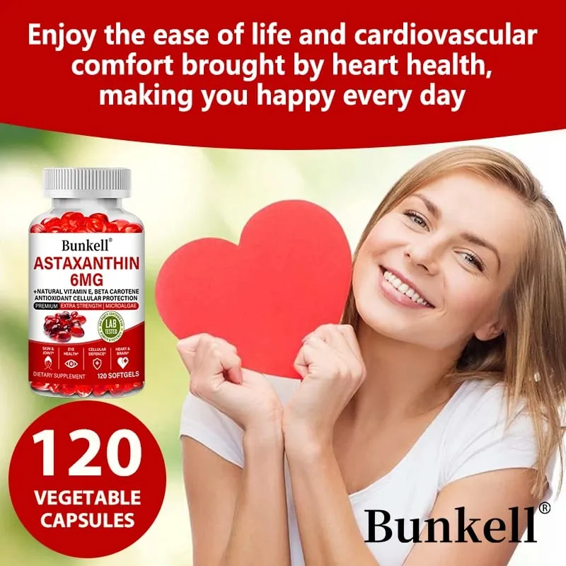 Astaxanthin Capsules - Promotes Cardiovascular Health and Accelerates Metabolism supporting Eye Joint & Skin Health