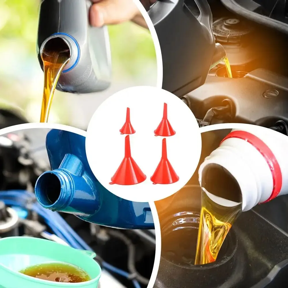 4 件/套廚房漏斗適用於汽車家用廚房功能塑膠漏斗迷你小中大漏斗