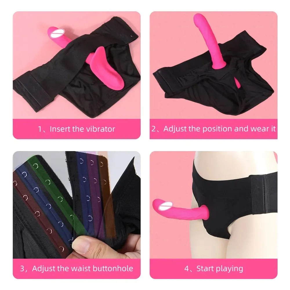 Empurrando vibrador de controle remoto vibratório cinta de silicone no vibrador g ponto wearable pegging calcinha vibradores brinquedo sexual para mulher — image 5